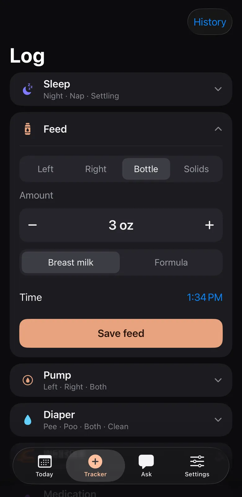 Feed logging